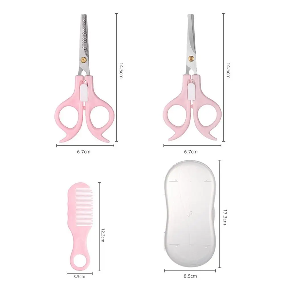 3PCS Safty Haircut Scissors Kit Hairdressing Stainless Steel Hair Styling Tools Set Hair Thining Trimming