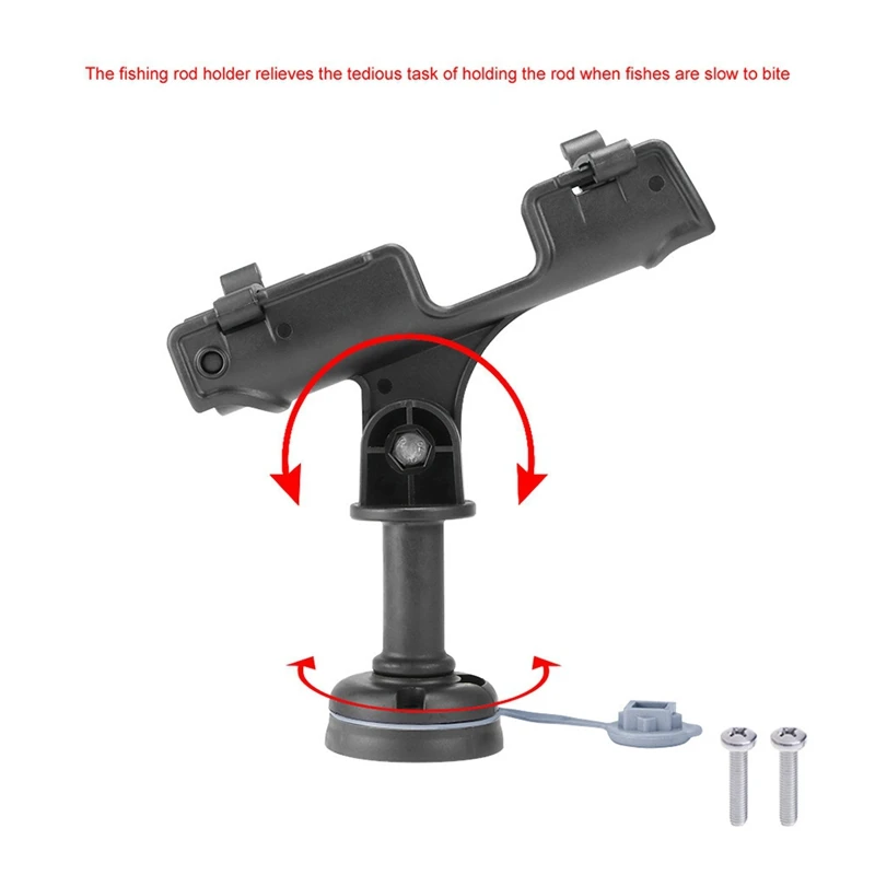 NALFI-Kayak Fishing Rod Holder Universal Fit Kit 360-Degree Adjustment Canoe Draft Fishing Boat Powerlock Rod Holder Black