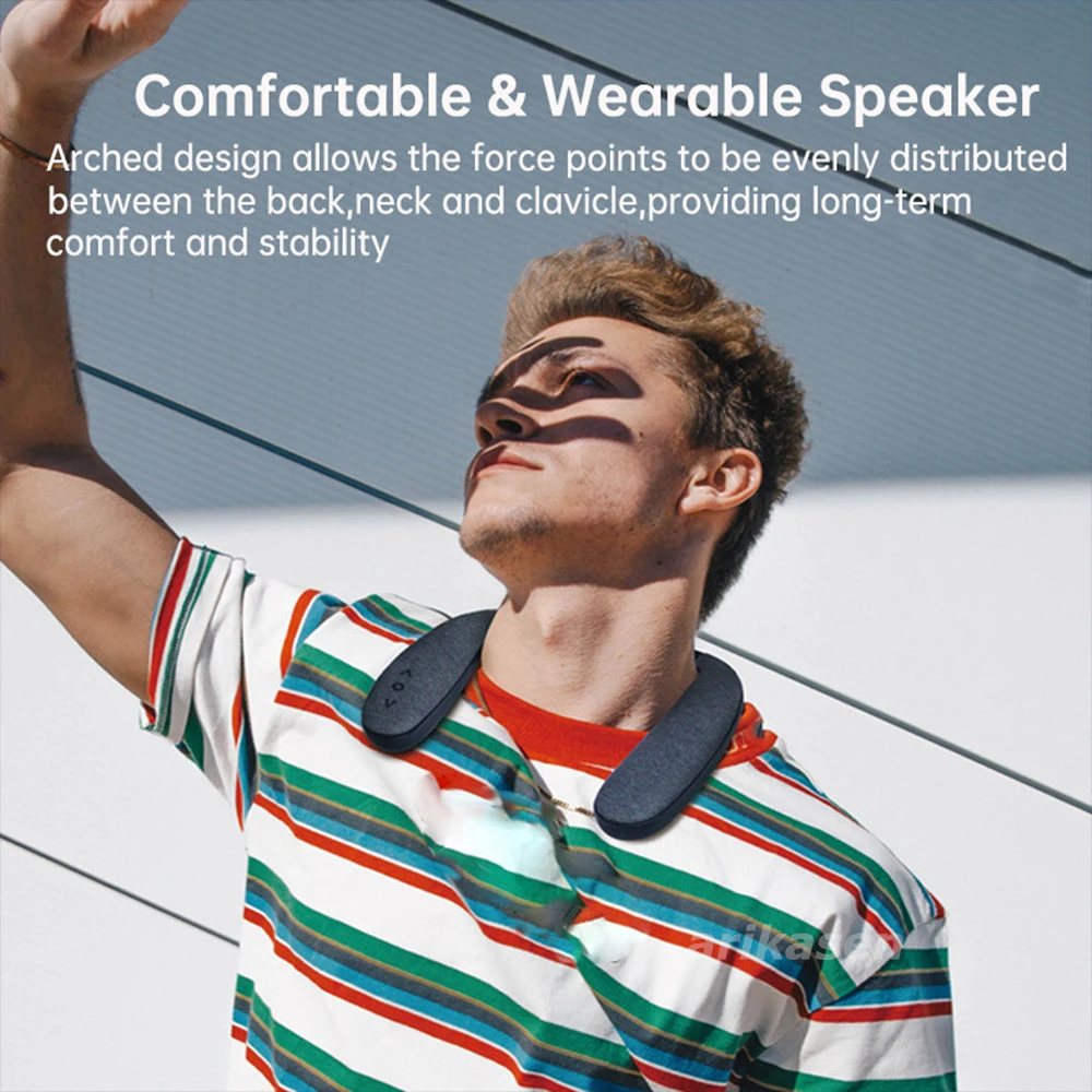 Neckband Bluetooth Speakers 12H music Wireless Wearable Speaker True 3D Stereo Sound Portable Personal Speakers with microphone mini bluetooth speaker,portable speaker,bluetooth speaker,neckband speaker,audio speaker