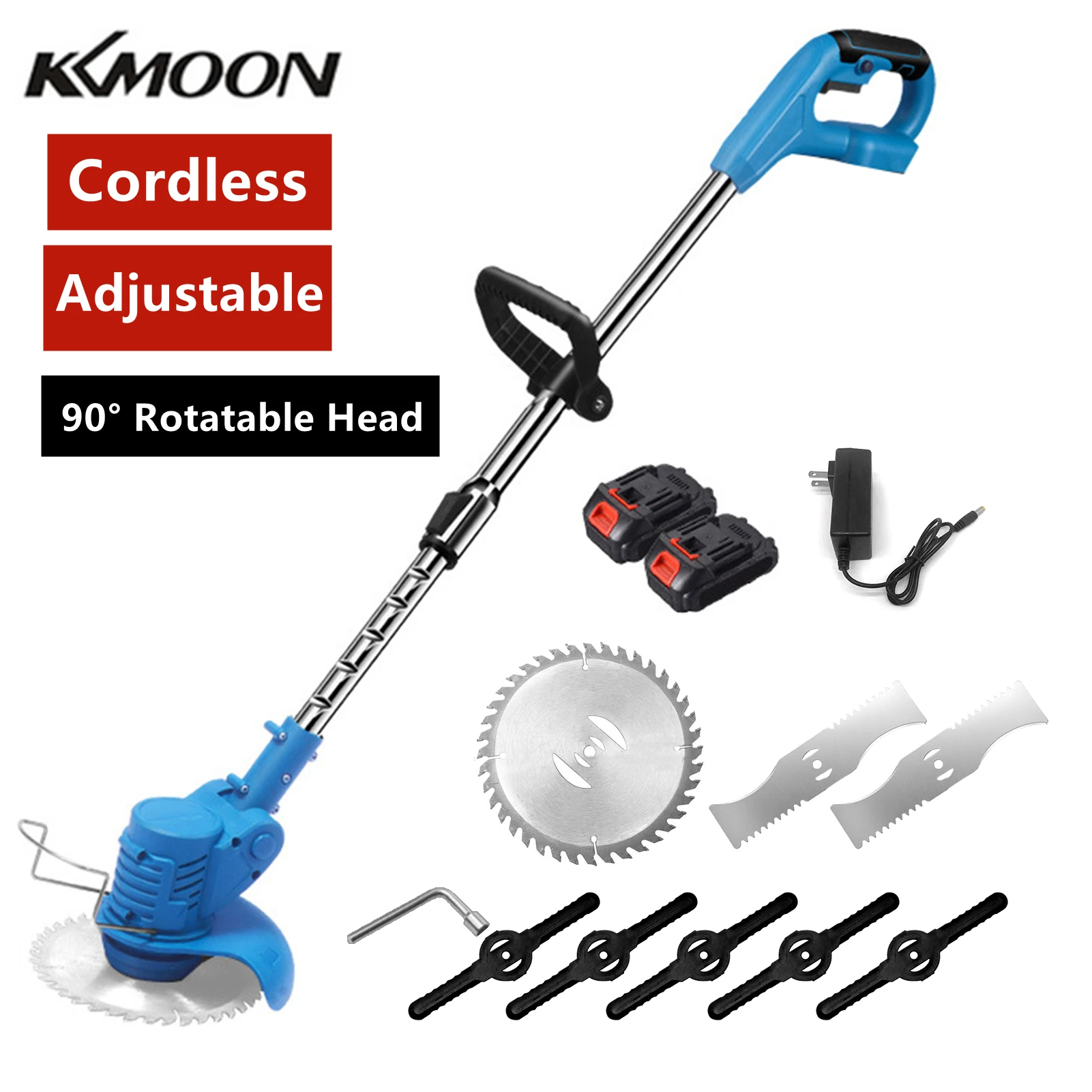 21V Telescopic Cordless Grass Trimmer Electric Lawn Mower 1500mAh