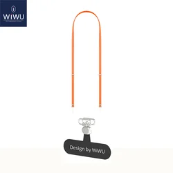 WiWU Skin - Friendly Adjustable Phone Lanyard with Crossbody and Neck Strap - Nylon / Cotton (Orange)