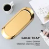 Metal Storage Tray Gold Oval Dotted Fruit Plate Small Items Jewelry Display Tray Mirror 4
