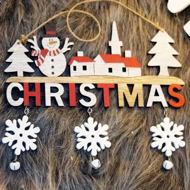 Christmas Home Creative Decor Pendants Restaurants Wooden Handicrafts Door Decorations Christmas Festival Gifts Accessories
