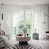 Fonflora Solid White Thick Chiffon Tulle Window Curtains Hall Drapes Sheer Curtains for Living room Bedroom Partition Opaque 3
