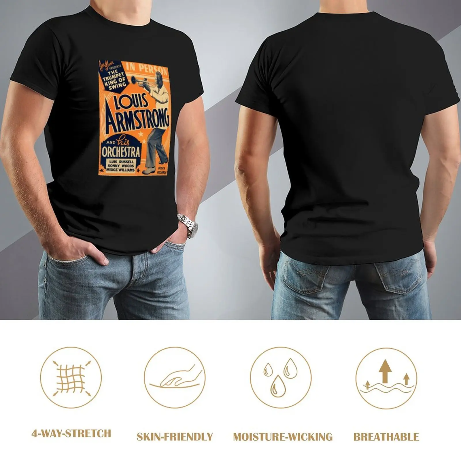 Louis Armstrong T-shirt Digital Art T-shirt Unisex T-shirt 