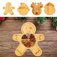 Wood Tray Christmas Decoration Christmas Dish Santa Tree Shape Charcuterie Tray Restaurant Dessert Board for Food Appetizers 1