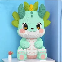 New 2024 Dragon Building Blocks Kawaii Flong Baby Small Particle Puzzle Ornaments Children Boys And Girls New Year Birthday Gift 2