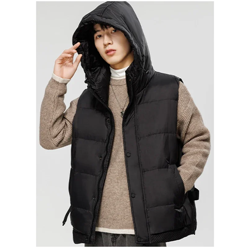

Winter Down Jacket Men Vest Thicken Warm Coat Men's Fashion New Streetwear