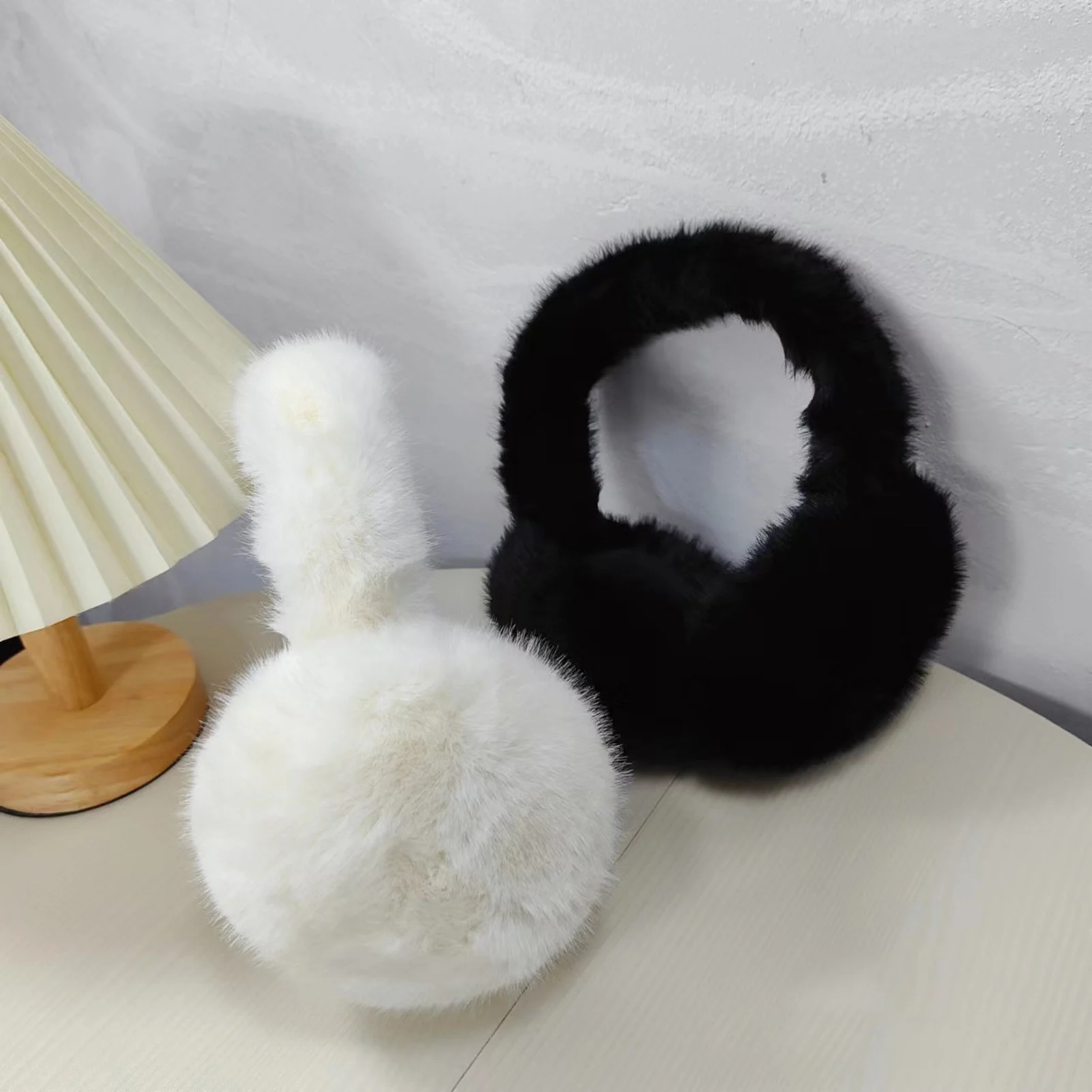 Fashion Winter Women Men Warmer Solid Color Adjustable Ear Muffs Earflap Earmuffs Thickened Plush Headband_voghion.com