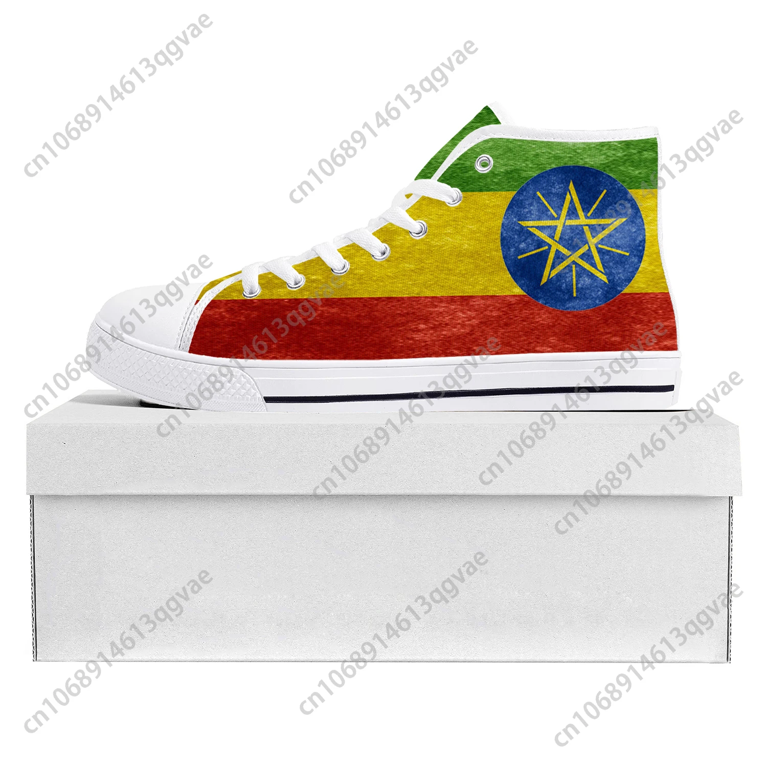 Ethiopian Flag High Top High Quality Sneakers Mens Womens Teenager Canvas Sneaker Ethiopia Casual Couple Shoes Custom Shoe
