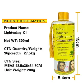 Facial Body Massage Oil Kojic Acid Whitening Serum Glow Booster Cast Oil Brightening Smoothing Body Face Skin Care Essence Oil 6