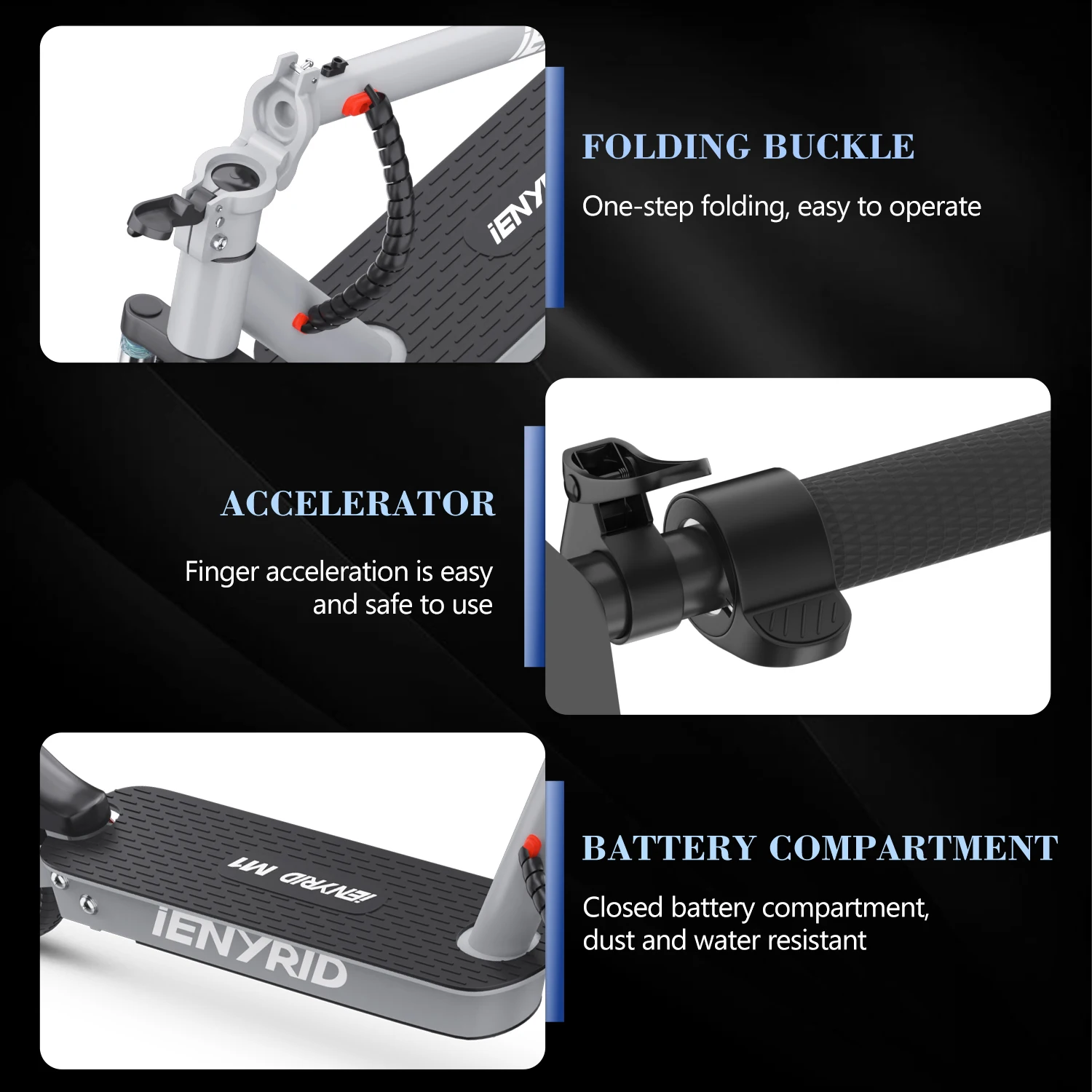 Electric Scooter For Adults With 10inch Solid Tire 500W Motor 35mph Top Speed 25miles Range Dual Suspension 36V 12.5Ah Battery electric scooter