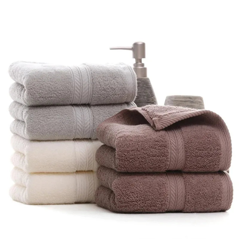 

1pcs Thickened Cotton Bath Towel Increases Water Absorption Adult Bath Towel Solid Color Golden Silk Soft Affinity Face Towel