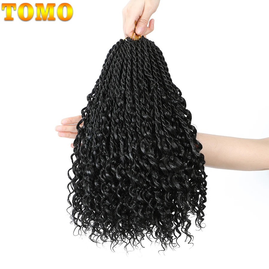

TOMO короткие Бохо Сенегальские плетеные крючком косички для девочек Омбре синтетические плетеные волосы для ежедневного наращивания 14 дюймов 20 прядей