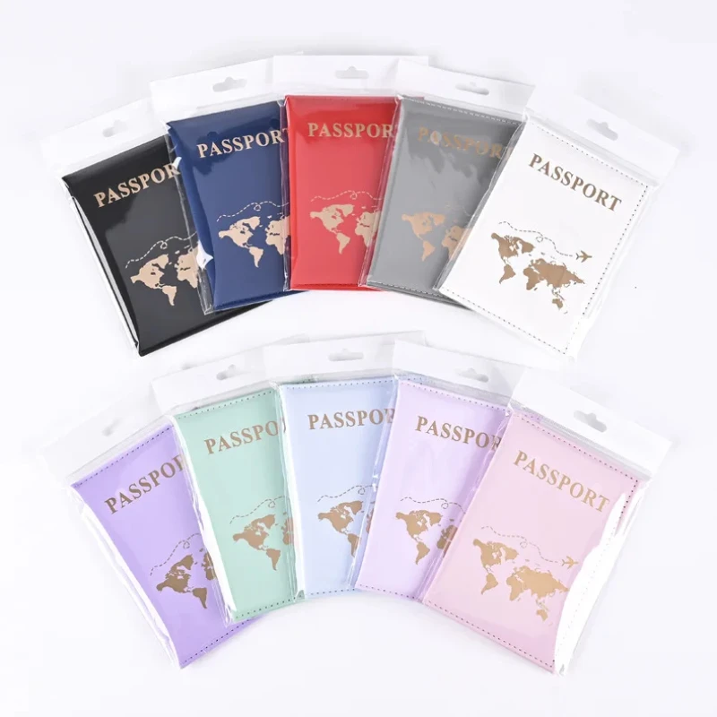 Elegant Gold Passport Holder - PU Leather Travel Accessory