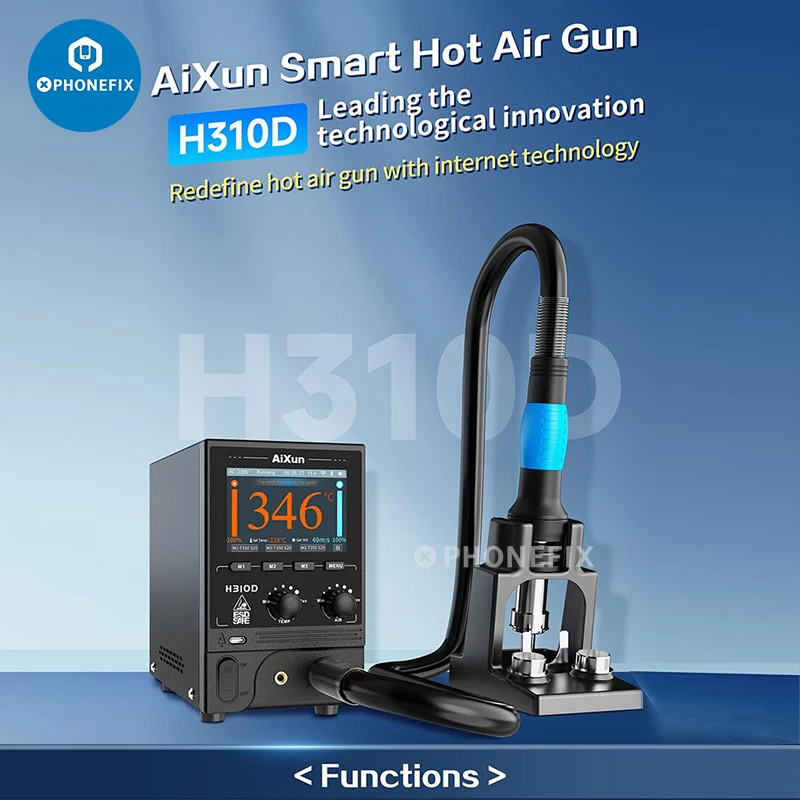 

JC AIXUN H310D Intelligent Internet Soldering Station 1000W High Power Cloud Data Real-time Update Hot Air Gun Rework Station