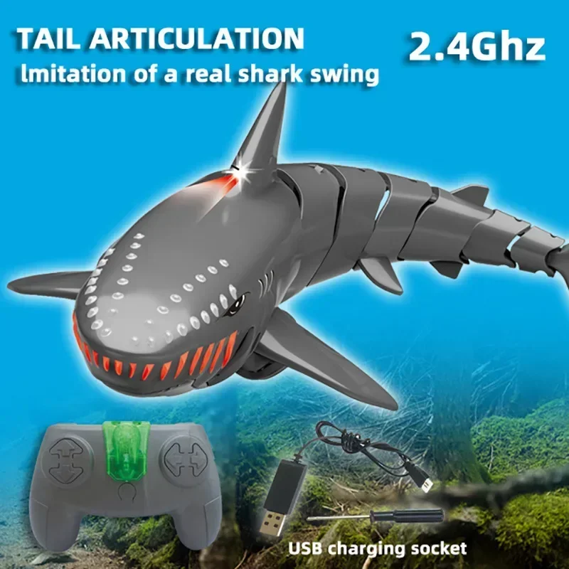 Remote Control Animal Funny RC Shark Toy  Bath Tub Pool Electric Toys for Kids Boys Children Cool Stuff Sharks Submarine  Prank 3