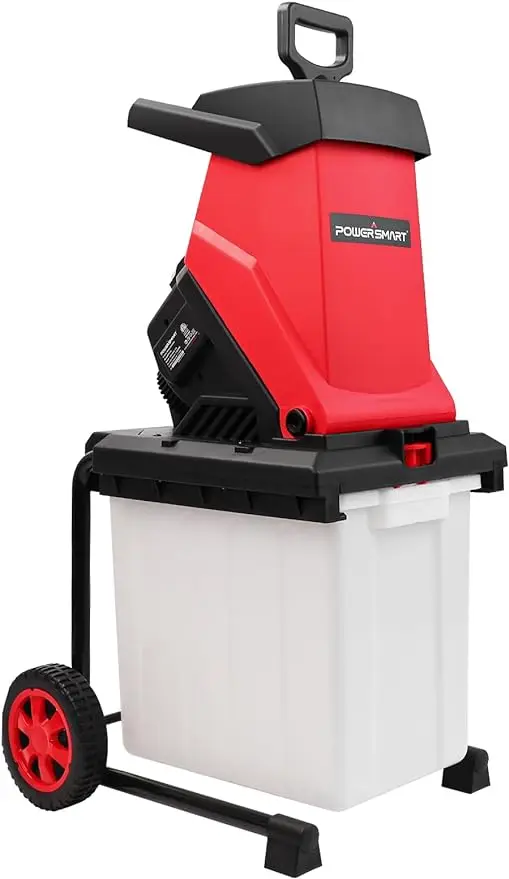 

PowerSmart Electric Wood Chipper Leaf mulcher, 15-Amp, with Collecting Bin, for Garden, Yard, PS12