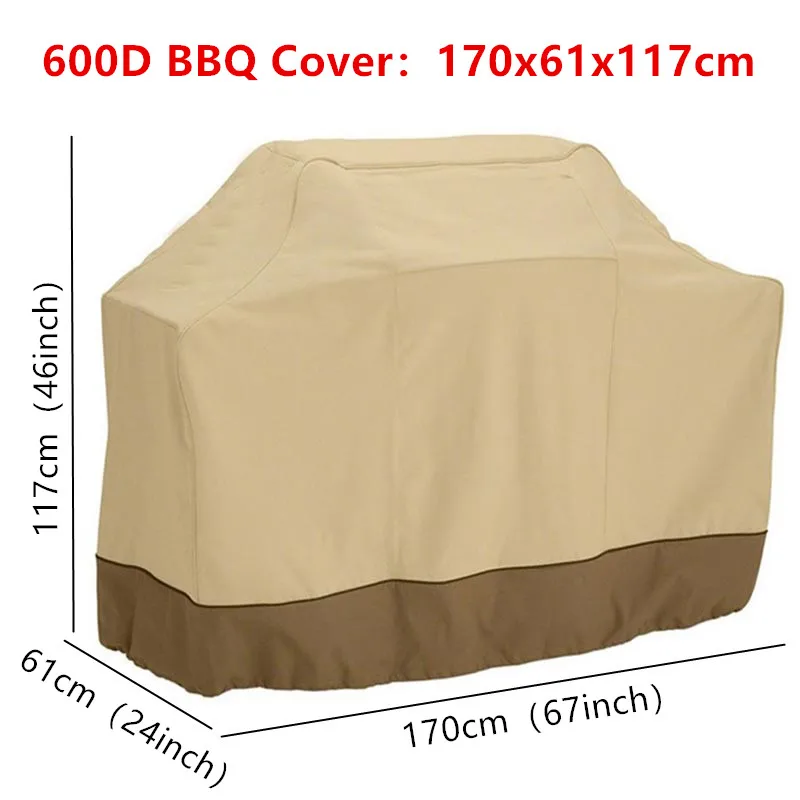 600D Oxford cloth BBQ Cover Outdoor Waterproof Grill Cover Oven Dust Rain Gas Charcoal Garden Protection Hood
