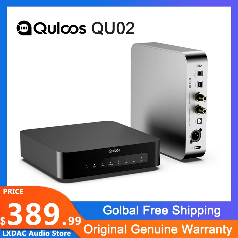 

Quloos QU02 USB Bridge USB Digital Audio Interface to SPDIF AES/EBU I2S Support DSD512