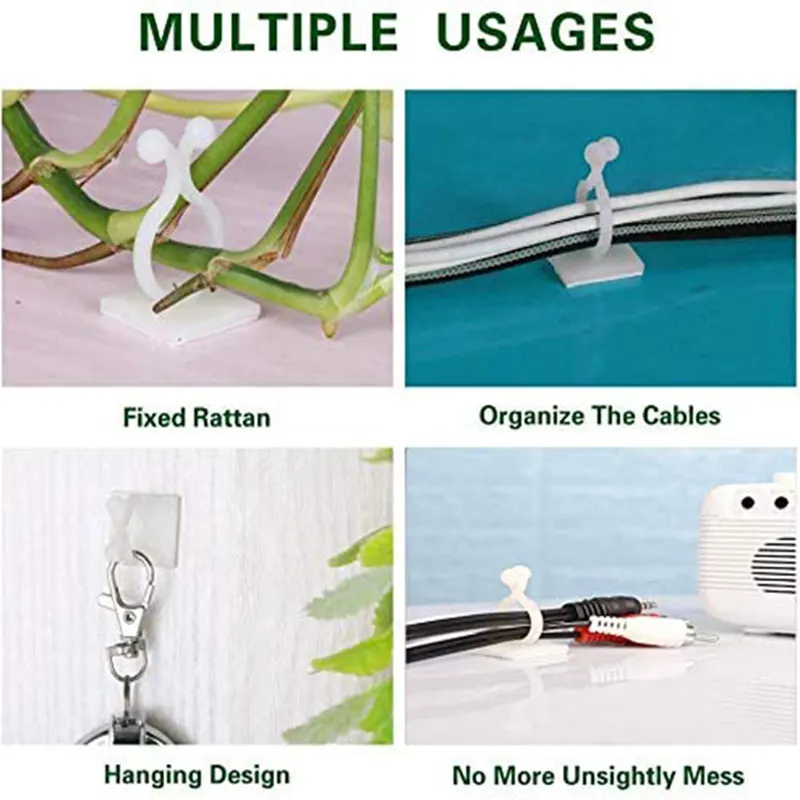 Plant Vine Climbing Clip Invisible Wall Self-adhesive Fixator 10/30/50pcs/Bag Garden Plant Vine Climbing Fixed Support