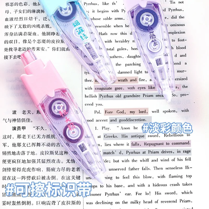 Cute Fluorescent Light Color Press Correction Tape Scrapbook DIY Decoration Diary Notebook Key Content Student Stationery