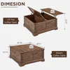 Farmhouse Lift Top Coffee Table with Storage, Wood Square Center Table with Large Hidden Compartment, Rustic Lift Tabletop 2