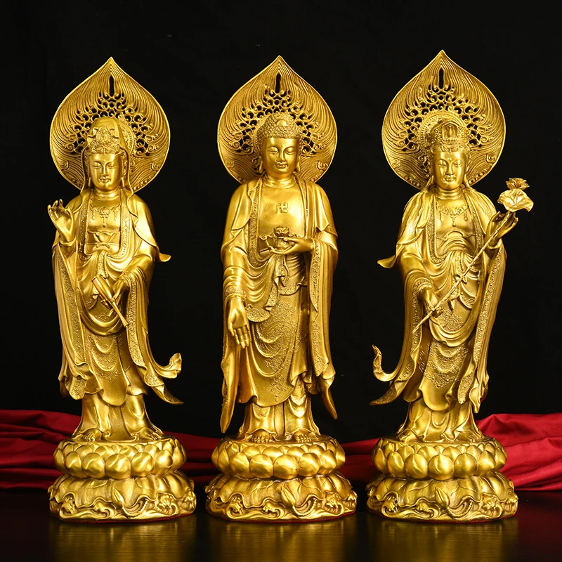 

3 PCS A set bronze statues Western Three Saints 46cm height
