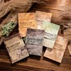 60 sheets Material paper leaf coffee stain flower notes vintage old diary DIY decorative base retro literary art 6 styles 4