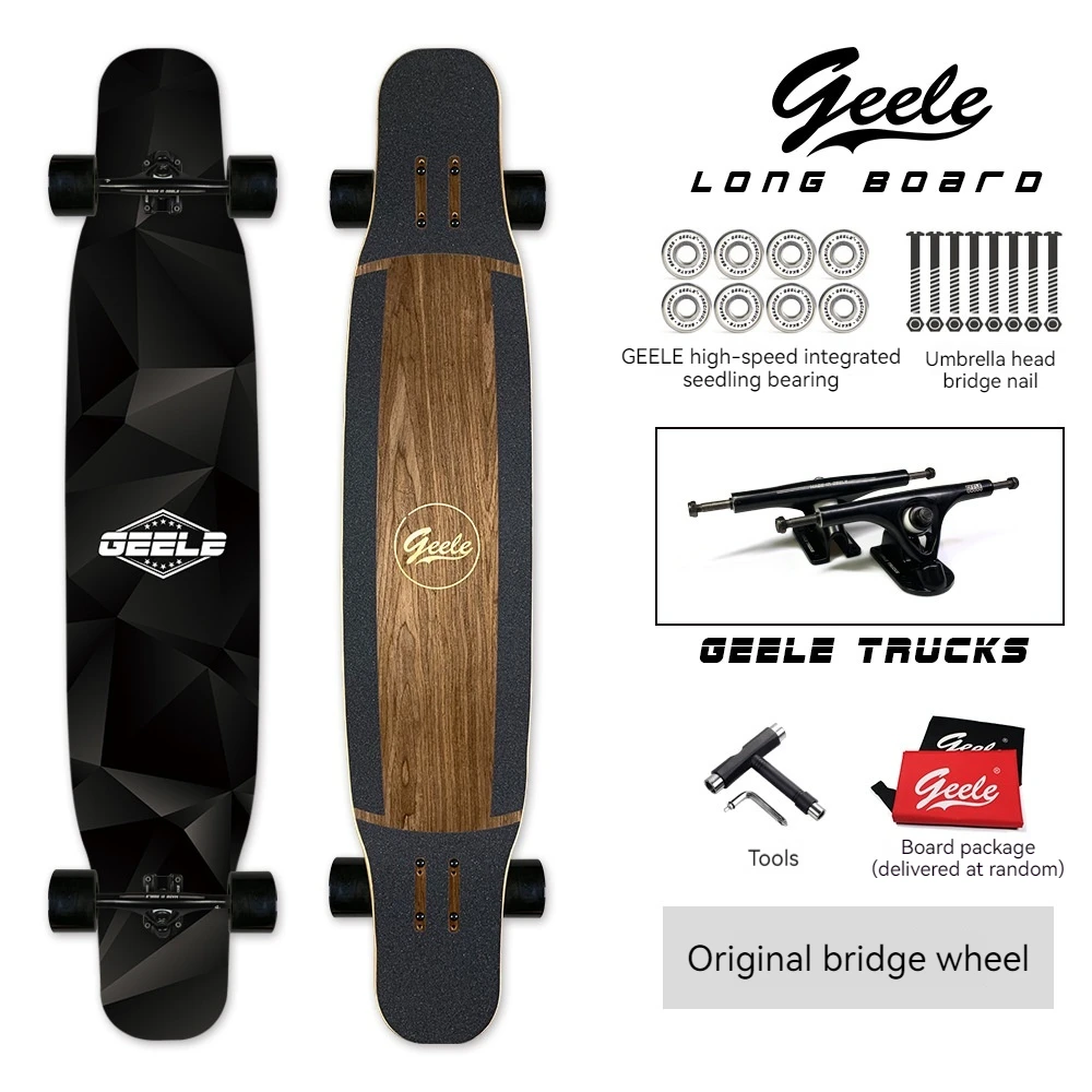 

Geele Professional Longboard Flat Dance Board Boys & Girls Adult Beginner Skateboard Brush Street Dance Board