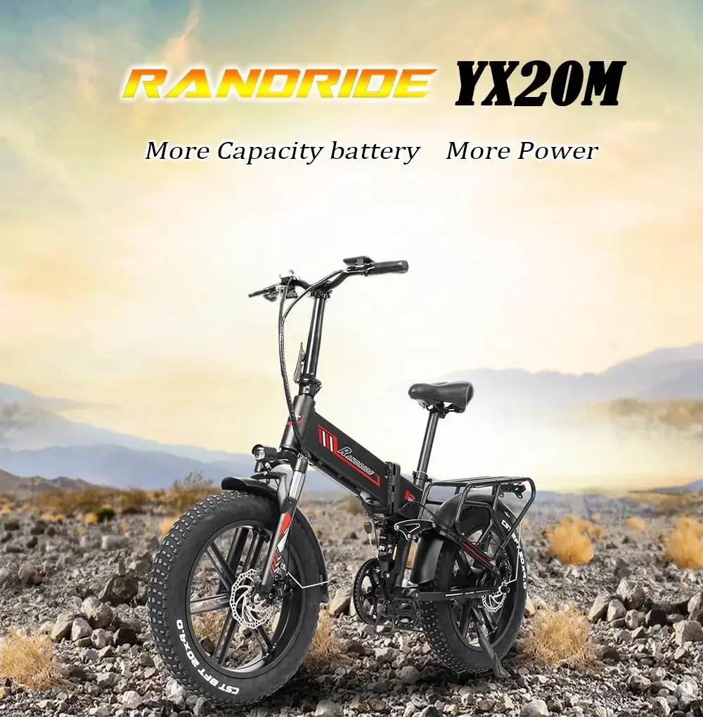 RadRide YX20M electric bike, 1000W motor, 20x4.0 inch wide tires, top speed 45 km/h, 48V 20Ah battery, max range 80-90 km, in st Sded9ad6ec65e48ba91baa6cb9d40cd23Q