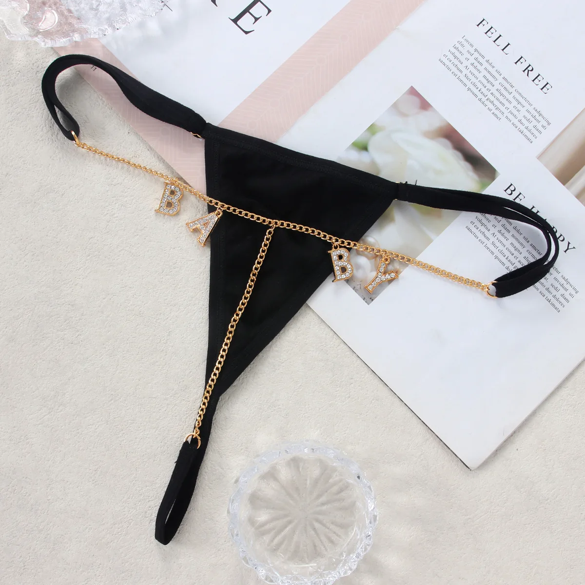 Fashion baby sexy bikini style alloy thong nightclub beach women's body chain jewelry