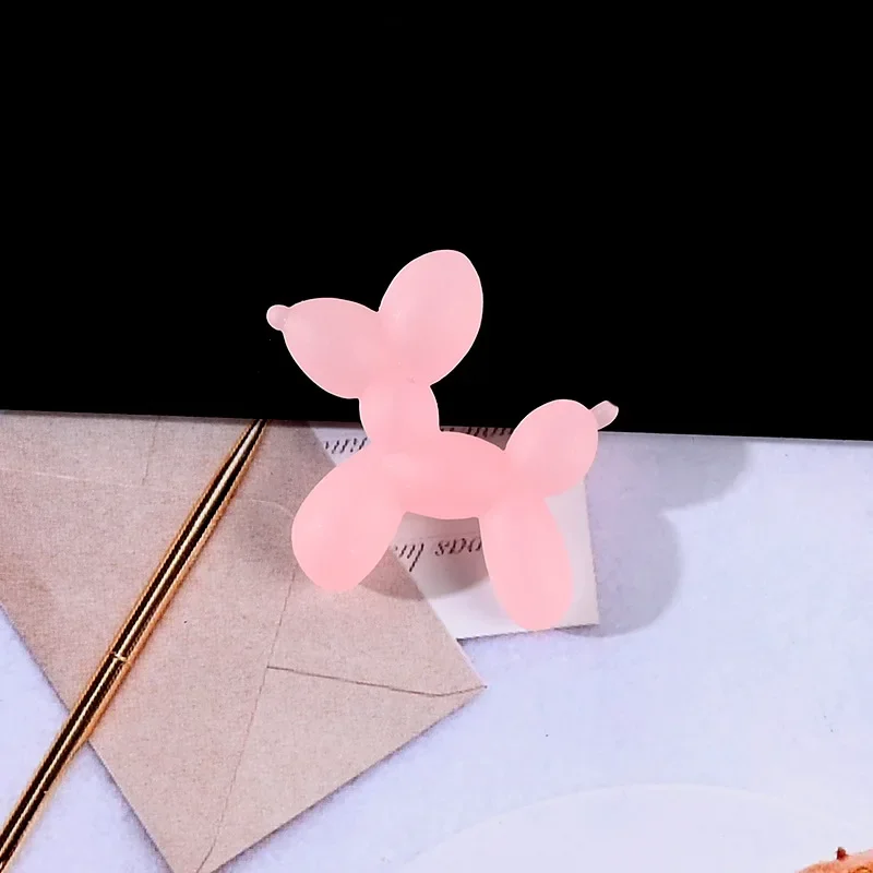 6Pcs Mini Resin Balloon Dog Accessories Hair Kawaii Home Decoration Earrings DIY Decorate