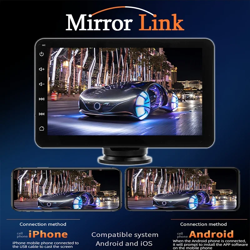 7" Carplay Android Auto Car Radio Multimedia Video Player IPS Touch Screen AUX I