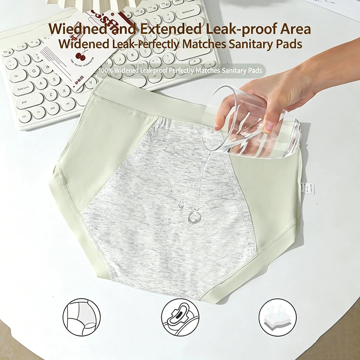 Women's Menstrual Panties Physiological Pants Leak Proof Underwear Ladies Period Panty High Waist Cotton Briefs Lingerie - 3
