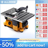 ALLSOME 220V Multifunction Mini Bench Saw For Cutting Wood Copper Aluminium 4" Mini Table Saw Mini Cutting Machine 1