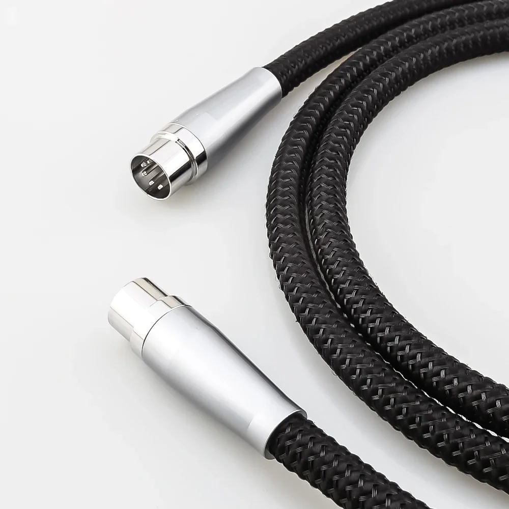 Hi-End Puro Argento Massiccio 5 Pin Din A Din Hi-Fi Interconnect Per Naim Quad