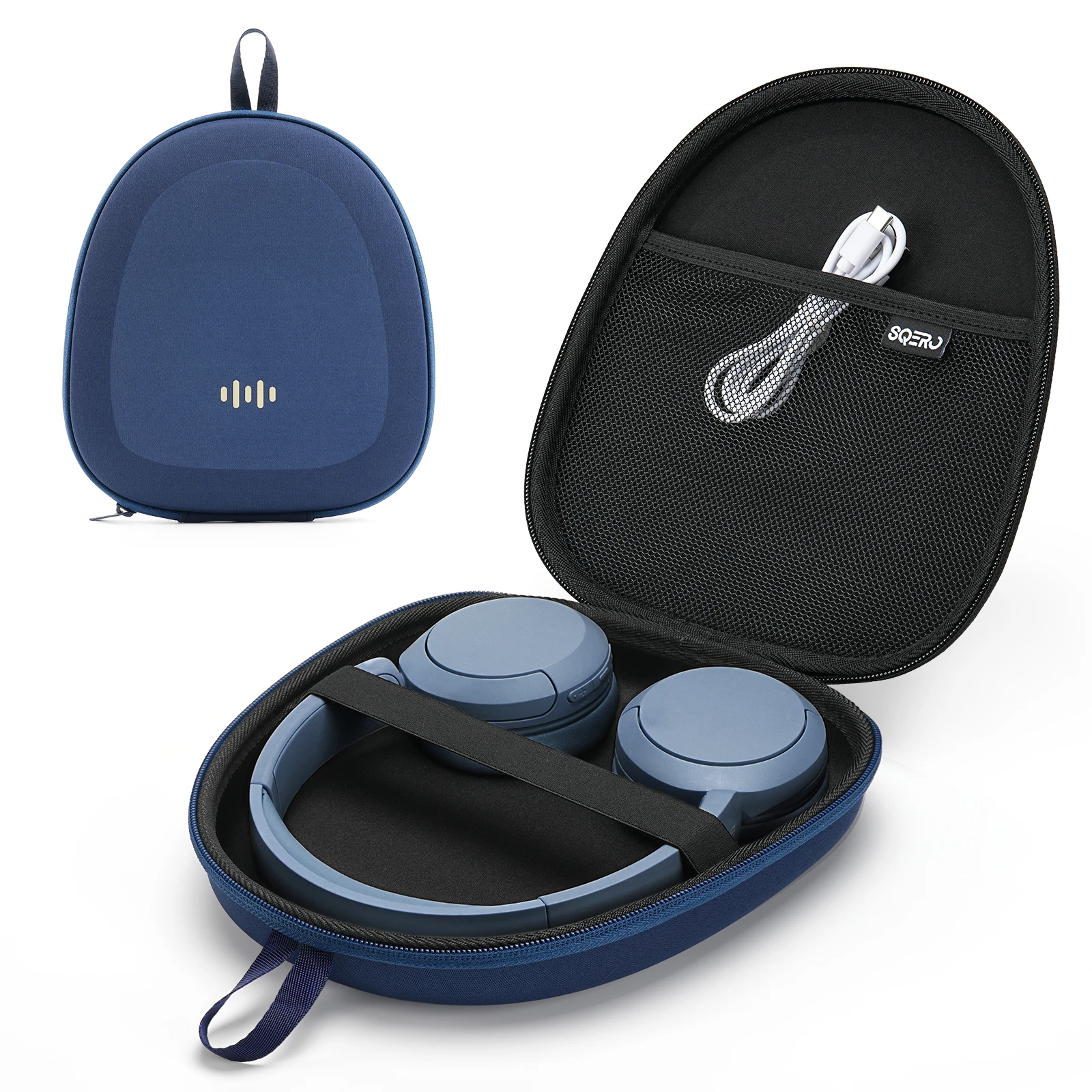 Shockproof & Dustproof Hard EVA Headphone Carrying Case with Multi-Pocket Storage