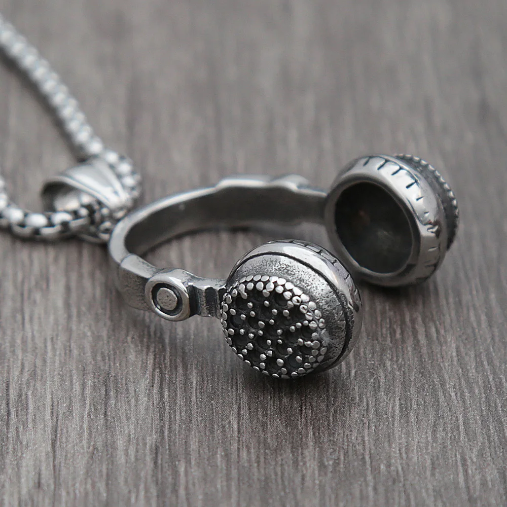 Collana Uomo Con Ciondolo Microfono PikaLF – Gioiello Hip Hop Punk Rock, Catena 50 Cm, Regalo Per Musicisti