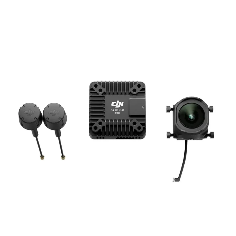 Boîte du DJI O4 Air Unit Pro avec accessoires, incluant câbles et antennes, pour acheter DJI O4 Air Unit Pro