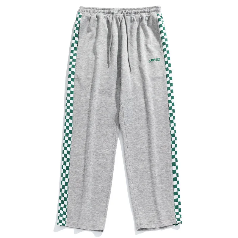 Patchwork Sweatpants Women Checkerboard Casual Pants Loose Straight Pants for Women Casual Drawstring Sweatpants Streetwear white capris Pants & Capris