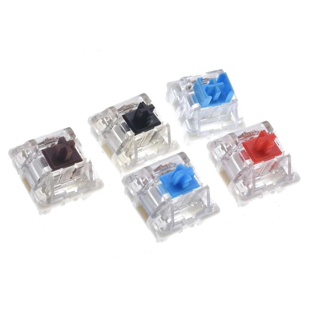 10pcs/Lot3Pin Switches black red brown blue SMD LED RGB Switch for Mechanical Keyboard fit for Cherry MX Gateron replacement DIY iblancod k84 84 keys three mode mechanical keyboard bt5 0 2 4g wired connection pbt keycaps red gateron red switches