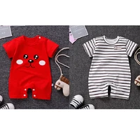 Newborn Bodysuit Baby Cotton Short Sleeve Rompers Clothes Summer Infant Girls Boys Overalls Kids Stripe One-Pieces 0-2 Years 4
