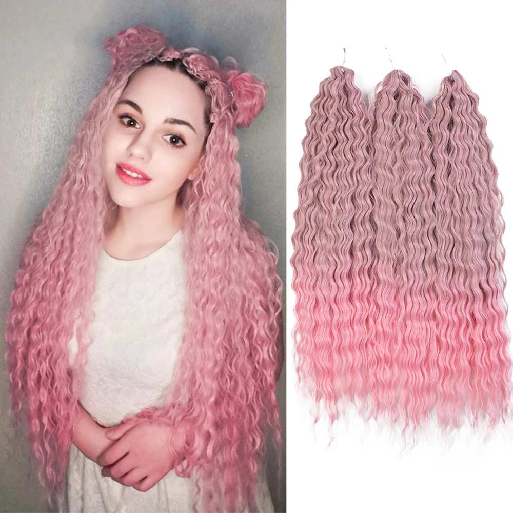 Ariel Curl Ombre Blonde Pink Hair Extension Image 1