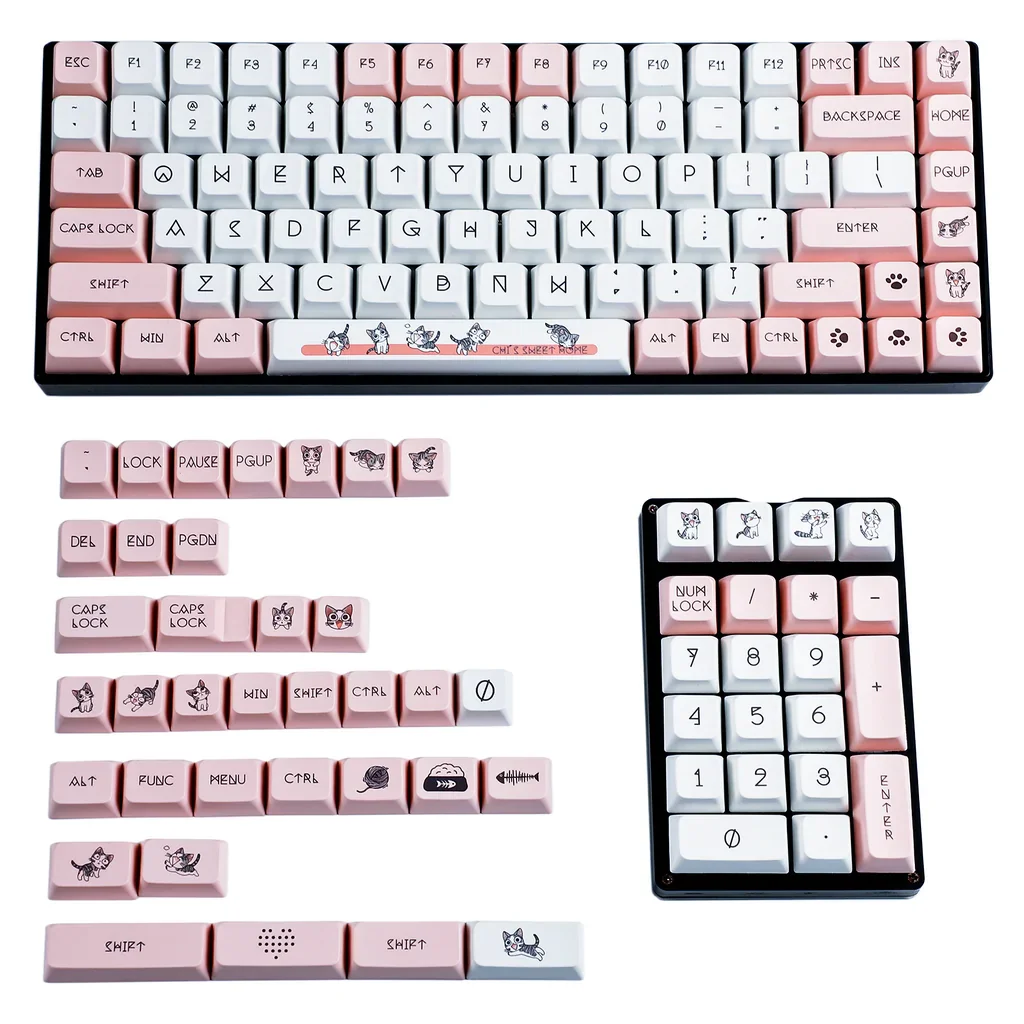 

MDA Chis Cat Keycaps Dye Sub Thick PBT Keycap For 108 TKL GK61 64 68 75 87 96 GMMK MX Keyboard