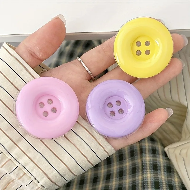 3D Cute Plain Button Folding Finger Ring Griptok Phone Holder for IPhone 16 15 Pro Support Socket Pocket Grip Tok Stand Bracket 2