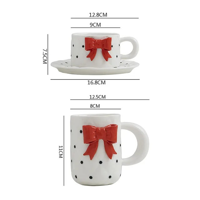 Cute Bow Ceramic Mug with Spoon and Lid freeshipping - TheQuirkyQuest