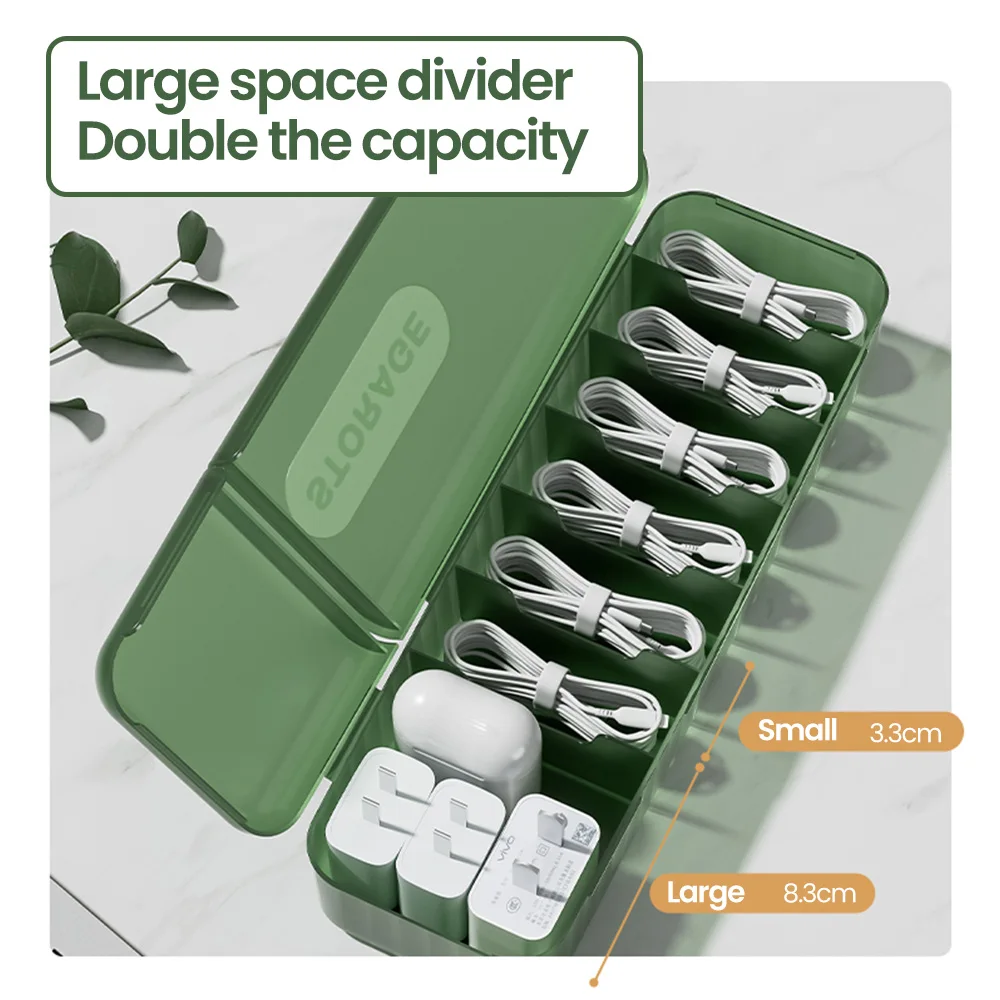 Cable Storage Box With 7 Compartments Organizer Charger Cord Storage Box Reusable Cable Storage Case Management for Home Travel Cable Storage Box With 7 Compartments Organizer Charger Cord Storage Box Reusable Cable Storage Case Management for Home Travel
