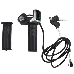 Enhanced E - Bike Throttle Accelerator with LED Display - Electric Scooter Handlebar Grip (36V)