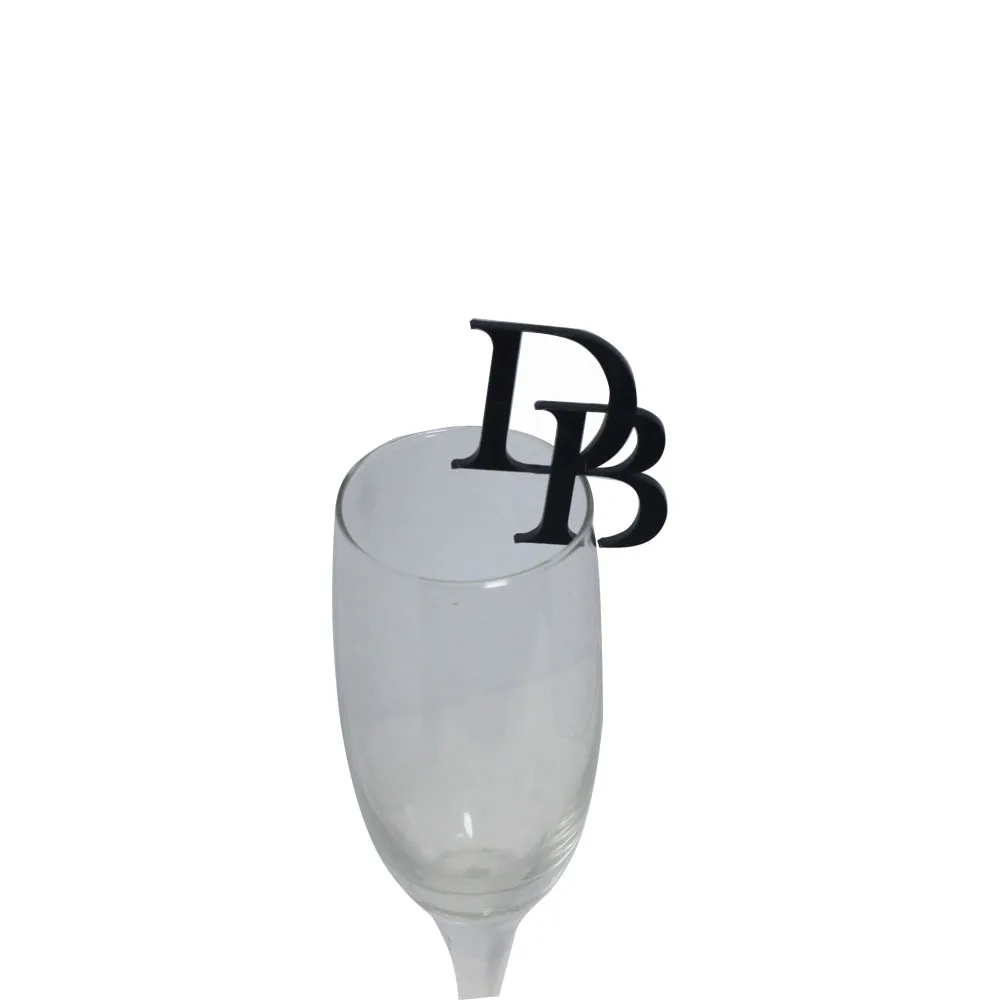 

20/50/100pcs Personalized Drink Stirrers laser Acrylic Wedding Drink Tags Glass Markers Champagne Toasting Tags Cocktail Charms